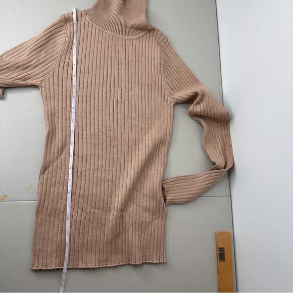 Shein Ribbed Knit Turtleneck Sweater Bundle Size Small Tan White Black -NWOT - Picture 3 of 8